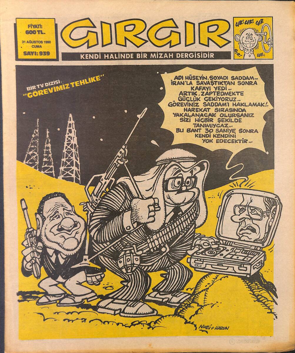 Gırgır Mizah Dergisi 31 Ağustos 1990 Sayı: 939 NDR97844 - 1