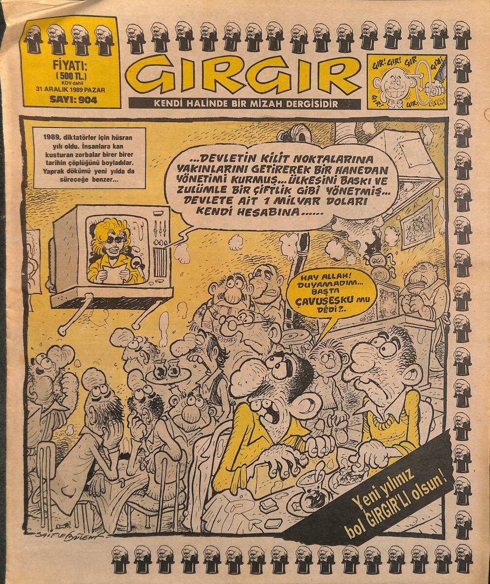 Gırgır Mizah Dergisi 31 Aralık 1989 Sayı : 904 NDR96353 - 1