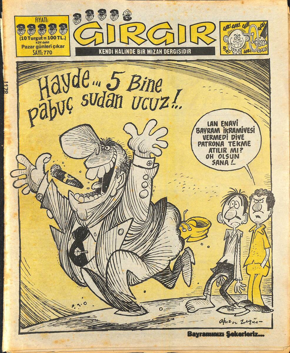 Gırgır Mizah Dergisi 31 Mayıs 1987 Sayı : 770 NDR97003 - 1