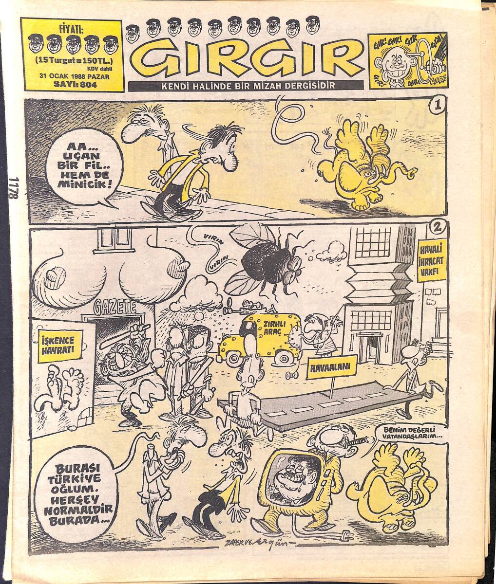 Gırgır Mizah Dergisi 31 Ocak 1988 Sayı : 804 NDR96945 - 1
