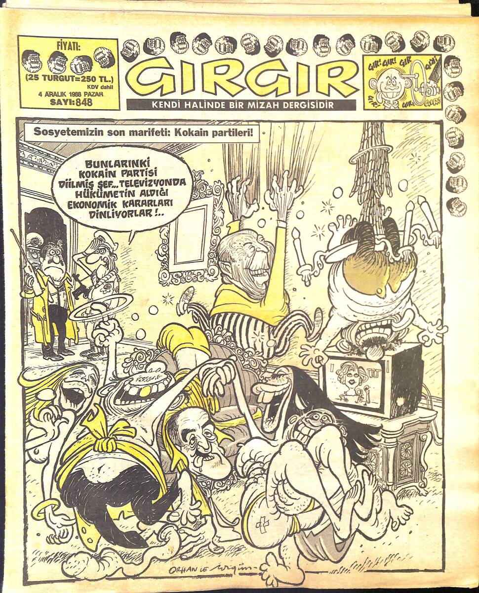 Gırgır Mizah Dergisi 4 Aralık 1988 Sayı : 848 NDR97038 - 1