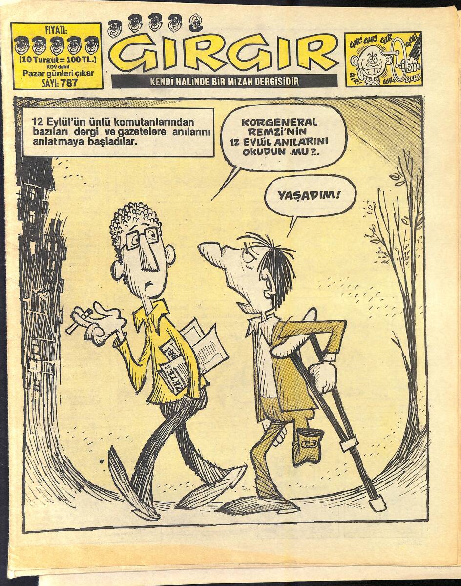 Gırgır Mizah Dergisi 4 Ekim 1987 Sayı : 787 NDR97019 - 1