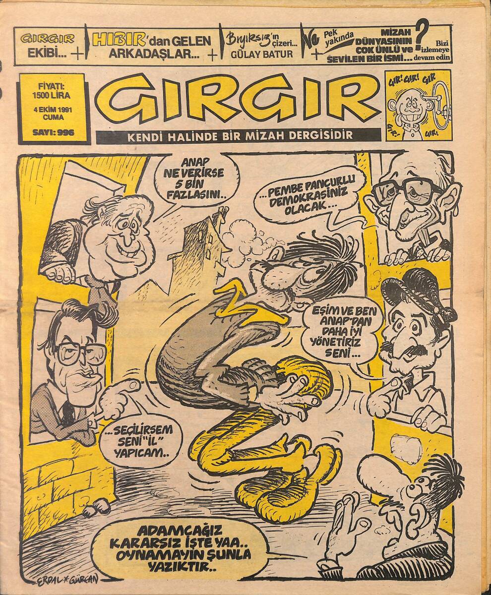Gırgır Mizah Dergisi 4 Ekim 1991 Sayı: 996 NDR97900 - 1