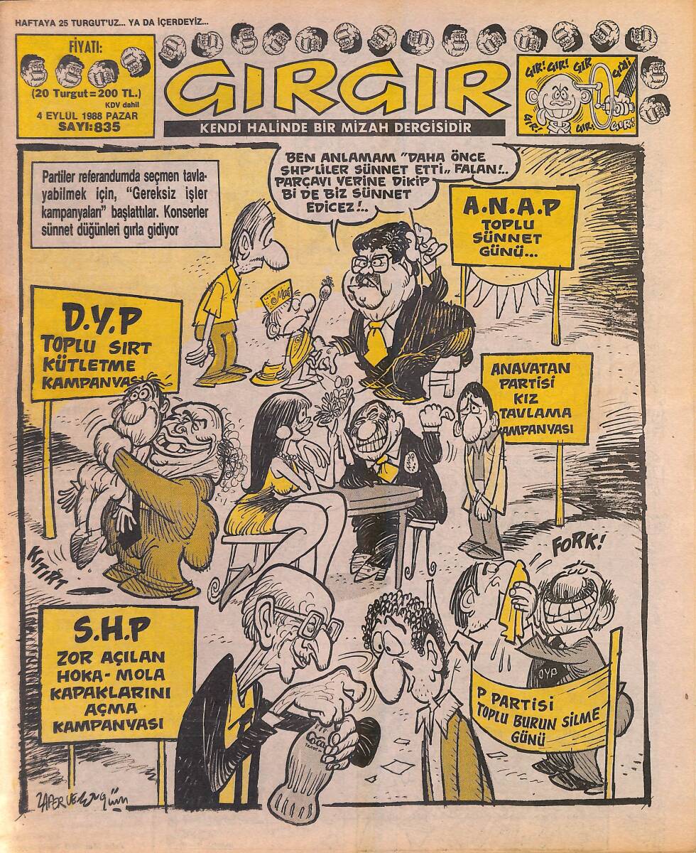 Gırgır Mizah Dergisi 4 Eylül 1988 Sayı : 835 NDR96914 - 1