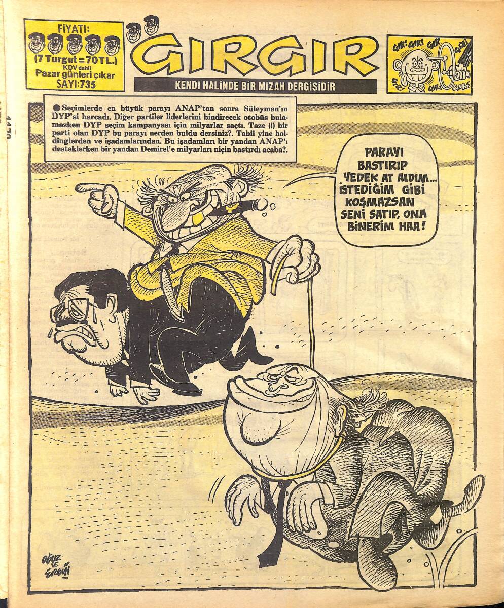 Gırgır Mizah Dergisi 5 Ekim 1986 Sayı : 735 NDR96874 - 1