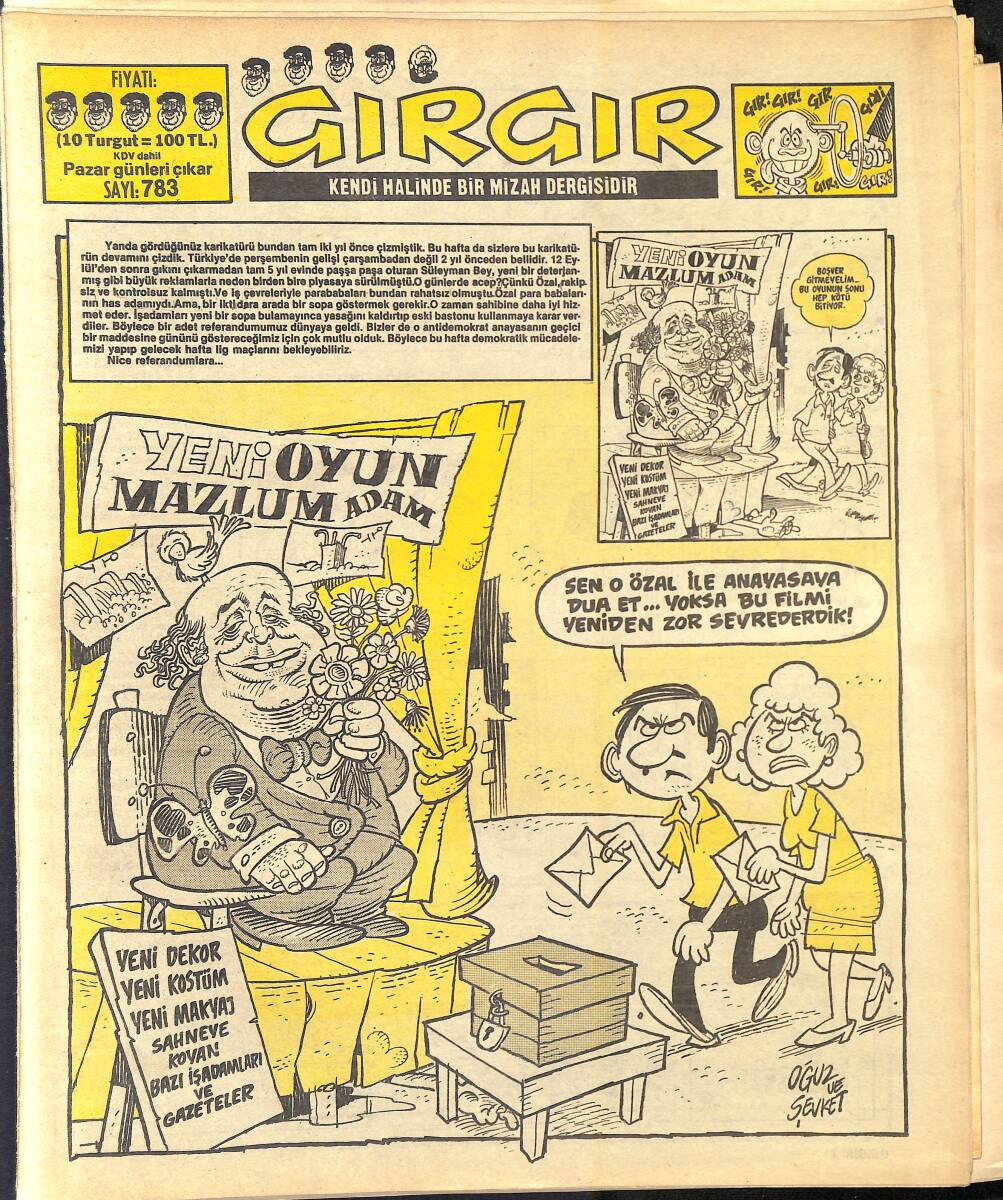 Gırgır Mizah Dergisi 5 Eylül 1987 Sayı : 783 NDR97023 - 1