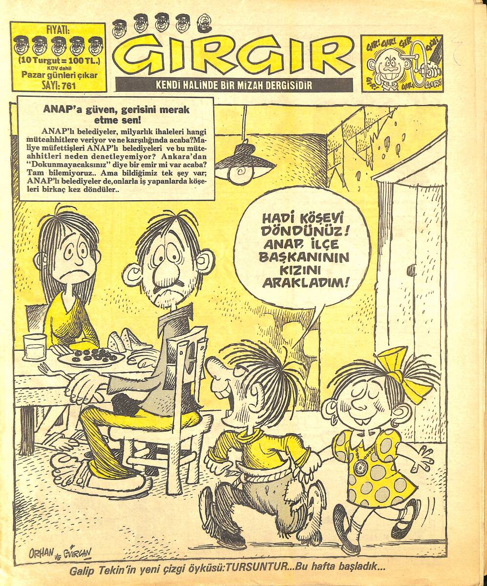 Gırgır Mizah Dergisi 5 Nisan 1987 Sayı : 761 NDR97012 - 1