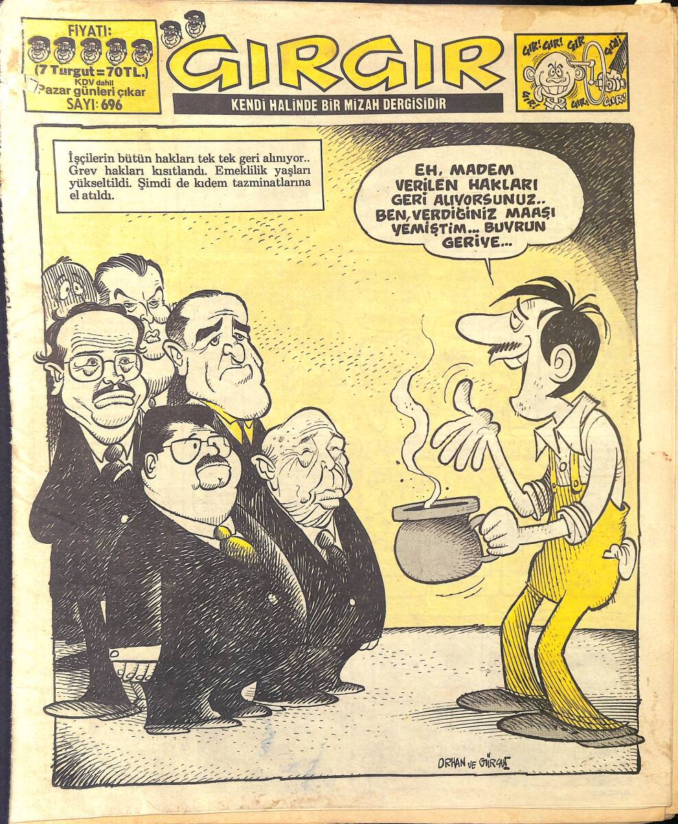 Gırgır Mizah Dergisi 5 Ocak 1986 Sayı : 696 NDR96913 - 1