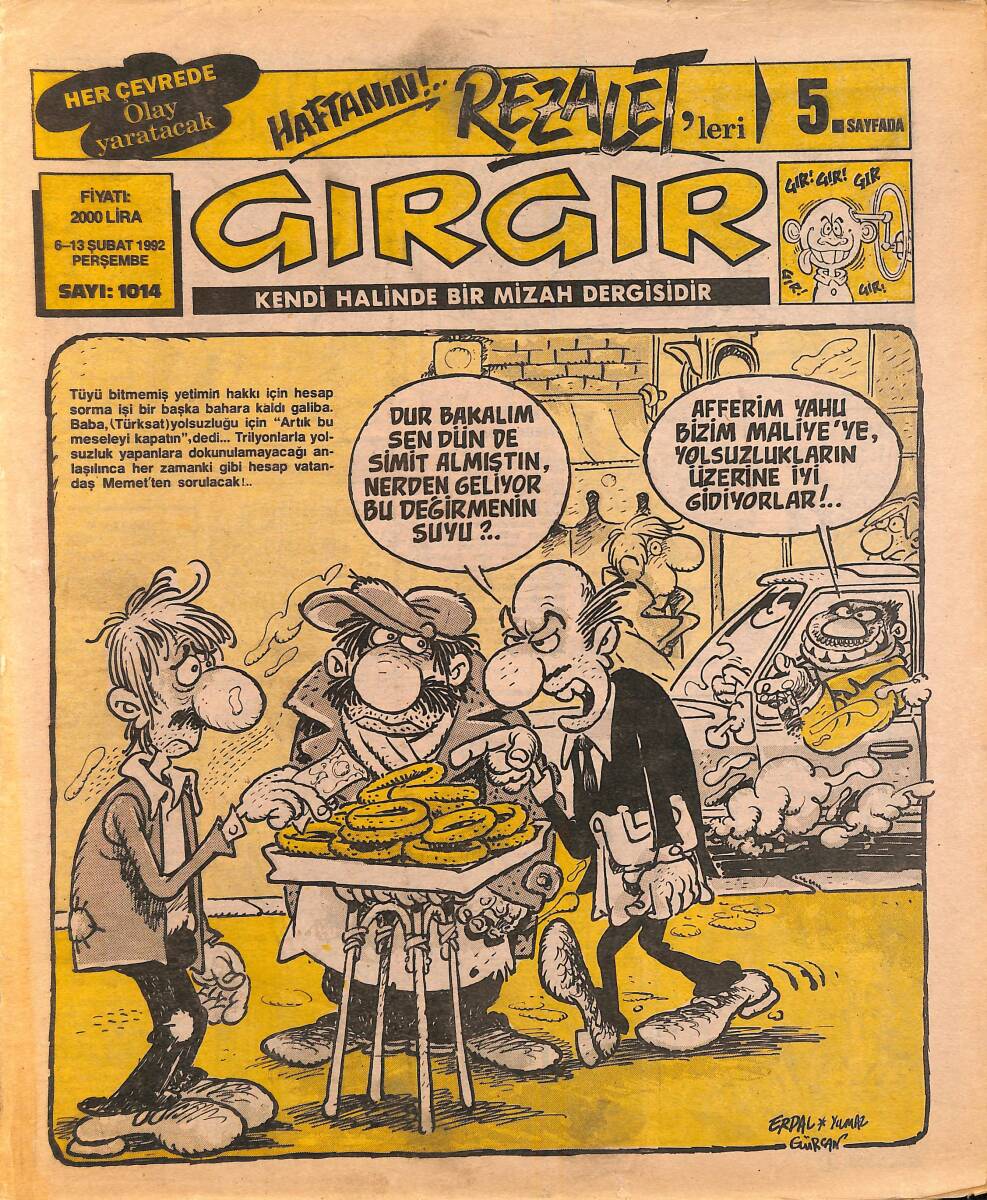 Gırgır Mizah Dergisi 6 -13 Şubat 1992 Sayı : 1014 NDR96569 - 1