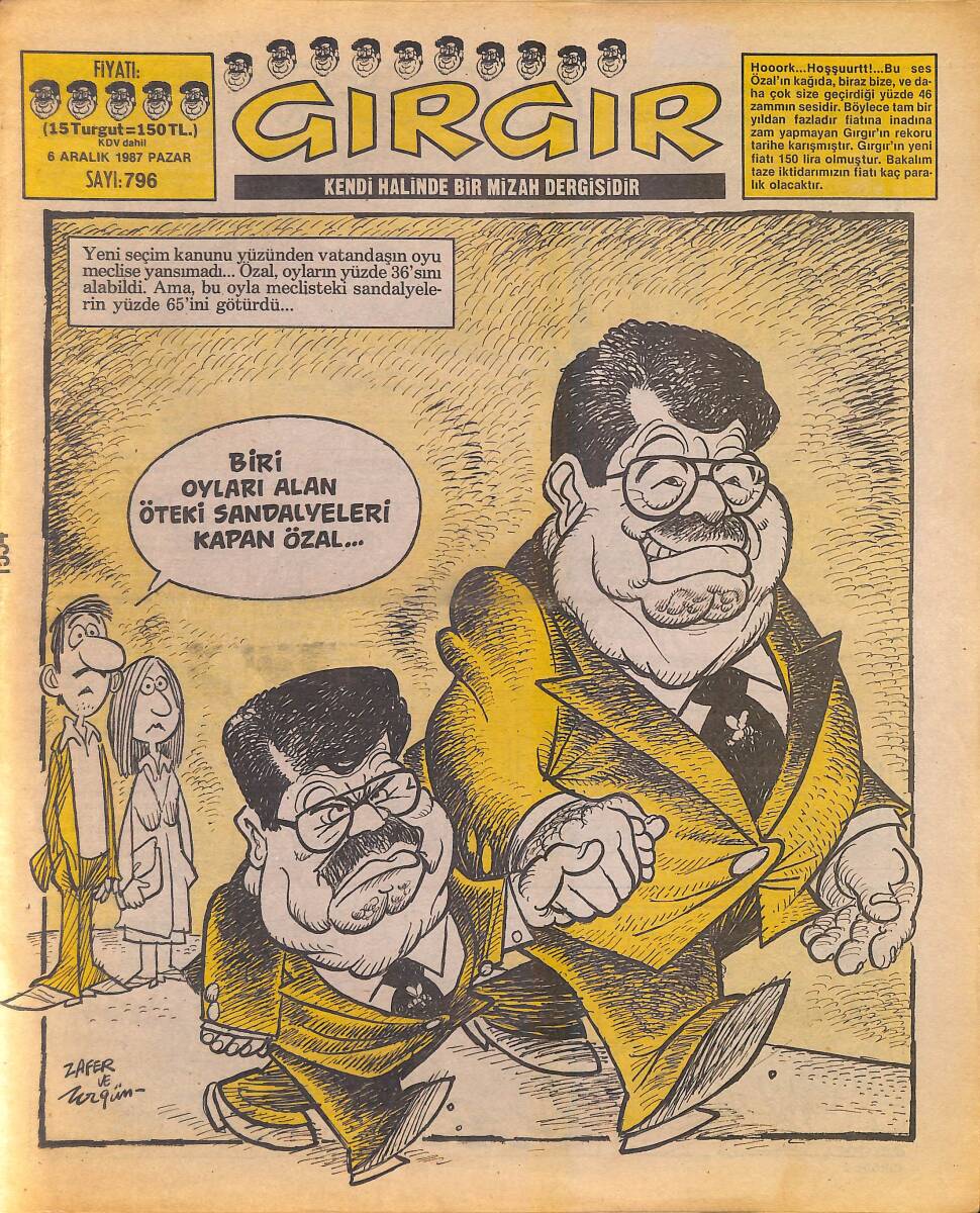 Gırgır Mizah Dergisi 6 Aralık 1987 Sayı : 796 NDR96985 - 1