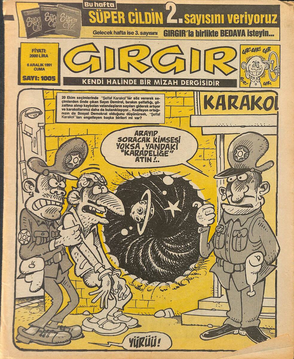 Gırgır Mizah Dergisi 6 Aralık 1991 Sayı: 1005 NDR97893 - 1