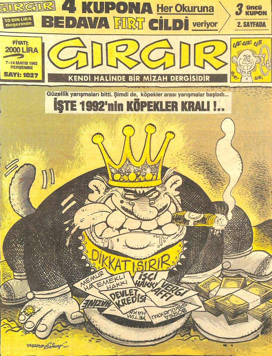 Gırgır Mizah Dergisi 7-14 Mayıs 1992 Sayı:1027 NDR96408 - 1