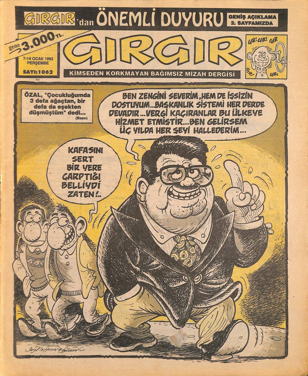 Gırgır Mizah Dergisi 7-14 Ocak 1993 Sayı 1062 NDR94879 - 1