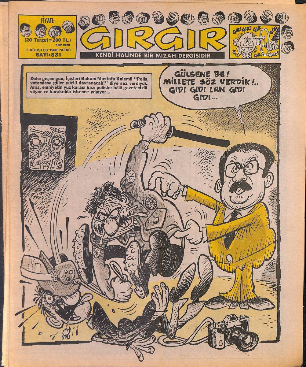 Gırgır Mizah Dergisi 7 Ağustos 1988 Sayı : 831 NDR96918 - 1