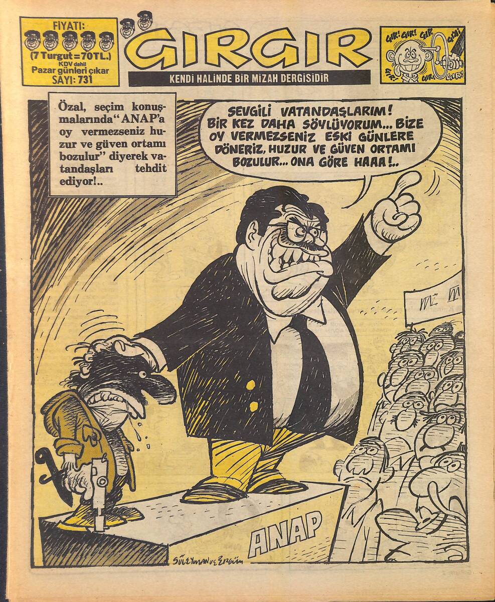 Gırgır Mizah Dergisi 7 Eylül 1986 Sayı : 731 NDR96878 - 1