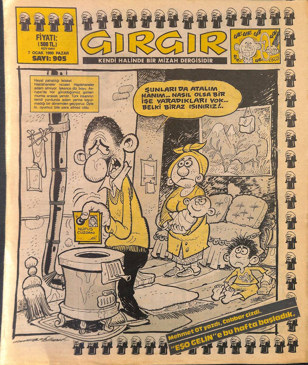 Gırgır Mizah Dergisi 7 Ocak 1990 Sayı: 905 NDR97779 - 1
