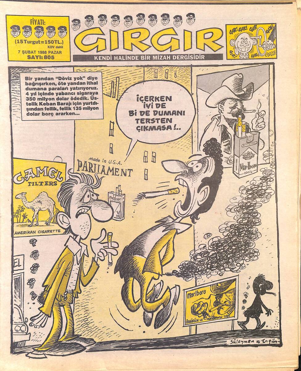 Gırgır Mizah Dergisi 7 Şubat 1988 Sayı : 805 NDR96944 - 1