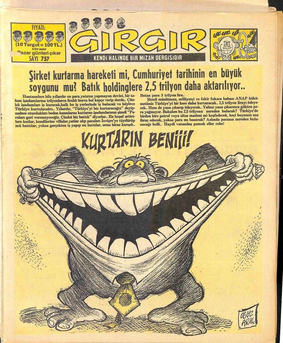 Gırgır Mizah Dergisi 8 Mart 1987 Sayı : 757 NDR96991 - 1