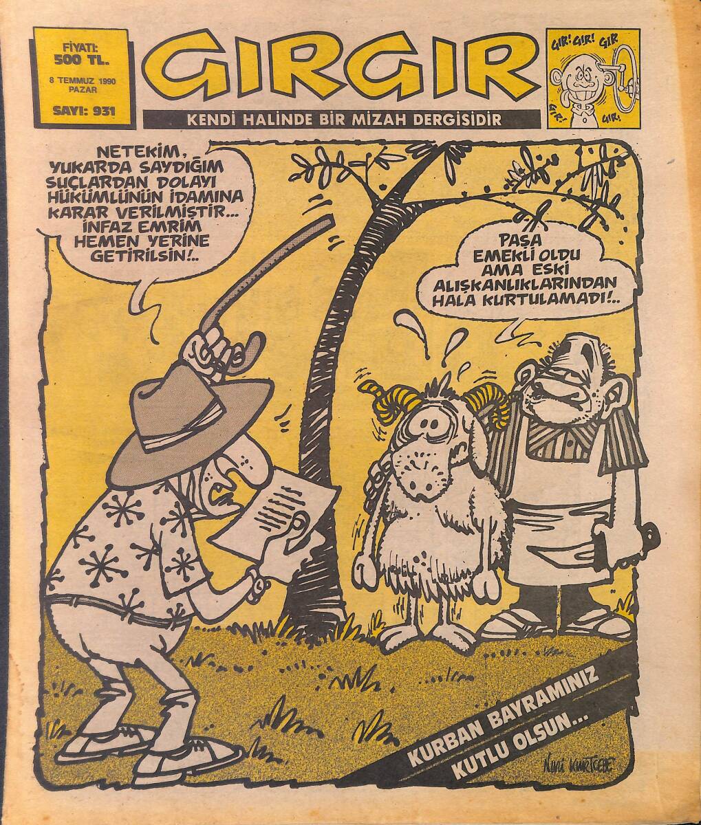 Gırgır Mizah Dergisi 8 Temmuz 1990 Sayı: 931 NDR97851 - 1
