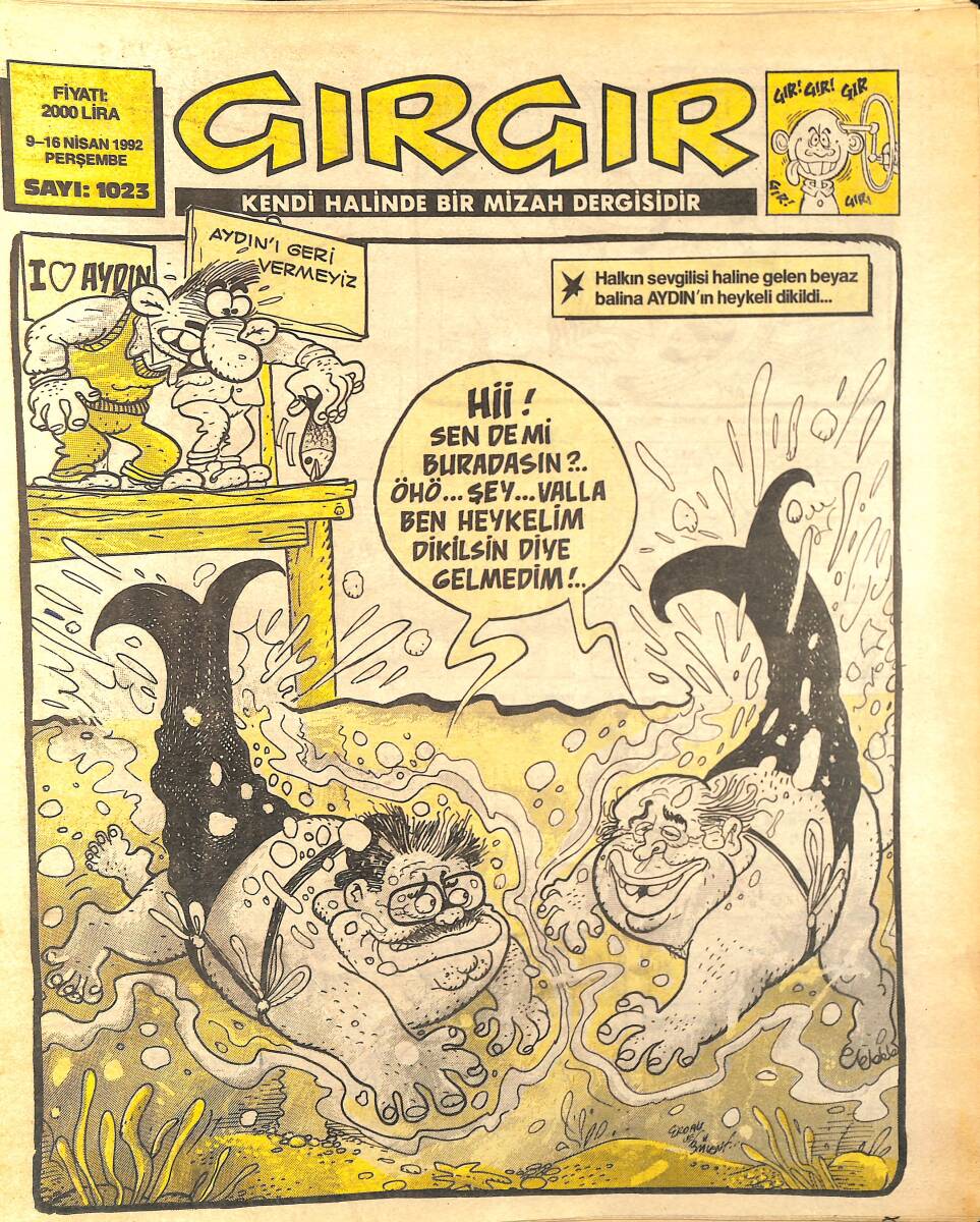 Gırgır Mizah Dergisi 9 -16 Nisan 1992 Sayı : 1023 NDR96412 - 1