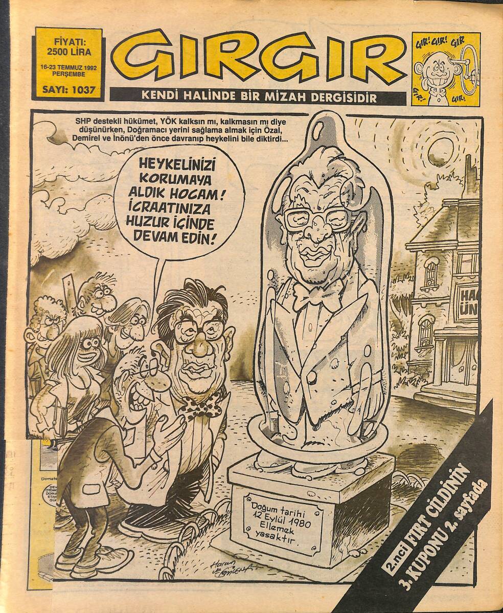 Gırgır Mizah Dergisi 9 - 16 Temmuz 1992 Sayı : 1036 NDR97765 - 1