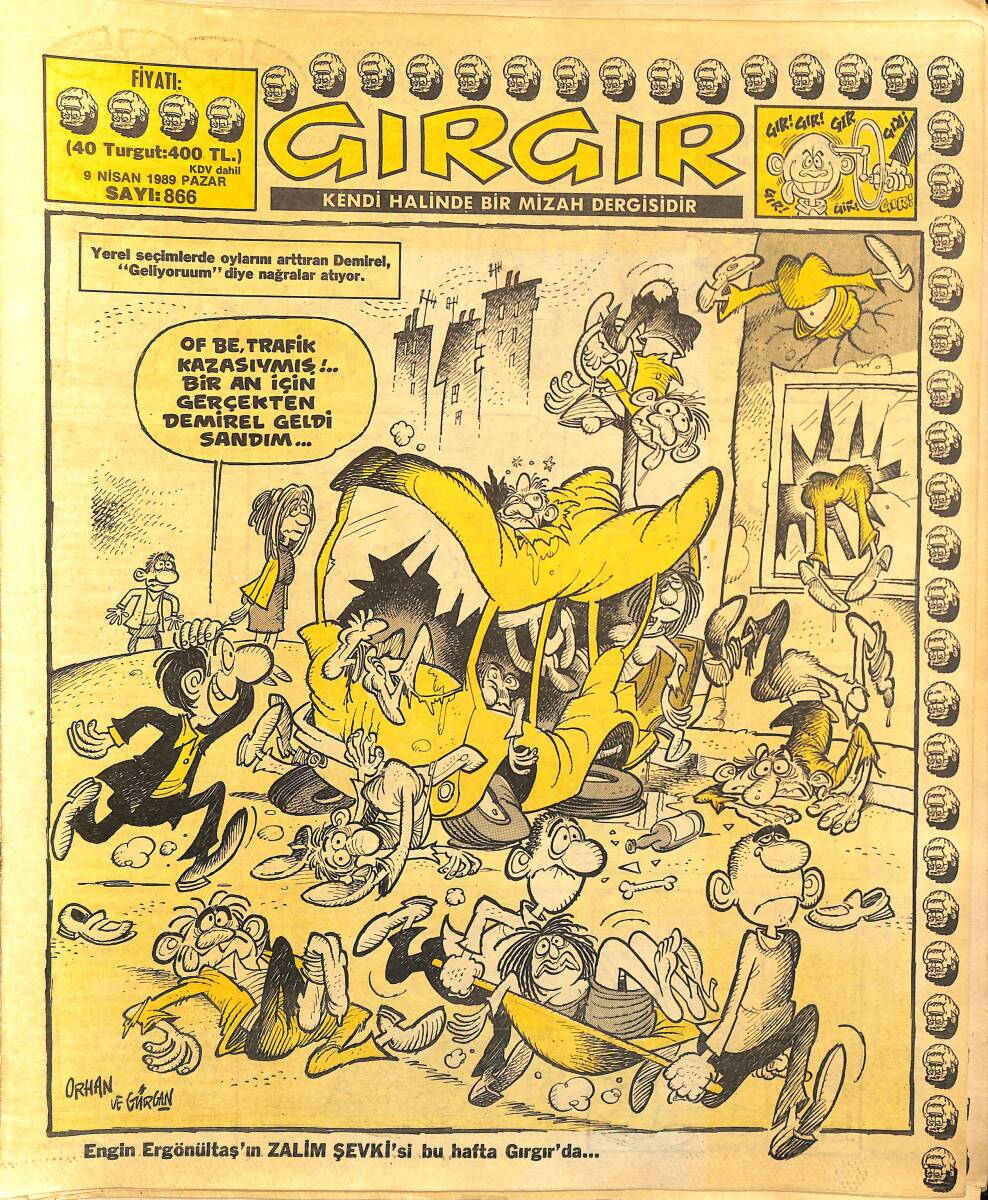 Gırgır Mizah Dergisi 9 Nisan 1989 Sayı : 866 NDR96391 - 1