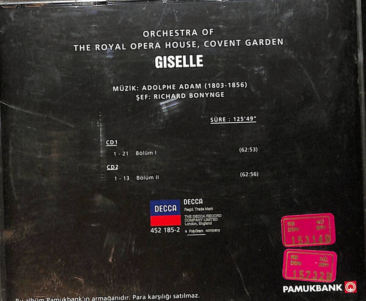 Giselle - Orchestra Of The Royal Opera House,Covent Garden CD (İkinci El) CD3886 - 2