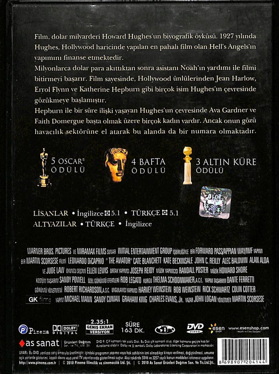 Göklerin Hakimi Aviator DVD Film (İkinci El) DVD2667 - 2