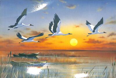 Göl Ve Ördek Temalı Kartpostal KRT12800 - 1