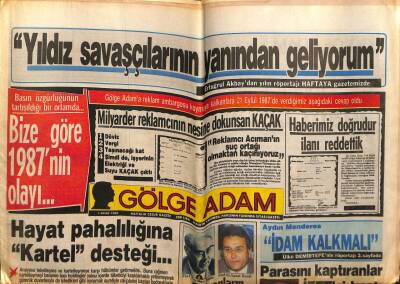 Gölge Adam Gazetesi 1 Ocak 1988 - Türk Hava Yollarında Rezalet GZ58404 - 1