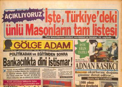 Gölge Adam Gazetesi 10 Mayıs 1988 - Türkiyenin En Büyük Grevi SASAda, Adnan Kaşıkçı, Tanju Okan Posteri GZ126405 - 1