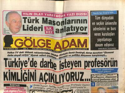 Gölge Adam Gazetesi 1013 Aralık 1988 - Türkiyede Darbe İsteye Profesör GZ58414 - 1