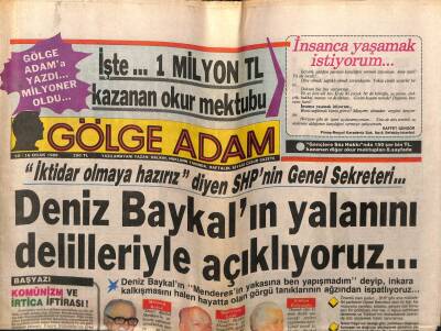 Gölge Adam Gazetesi 1016 Ocak 1989 - Deniz Baykalın Yalanını Açıklıyoruz GZ58412 - 1