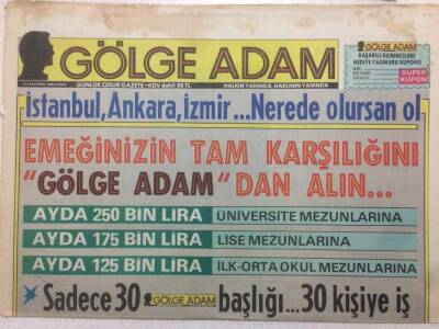 Gölge Adam Gazetesi 13 Haziran 1986 - Emlak Vergisinde Adaletsizlik GZ51080 - 1