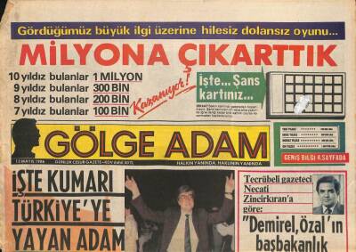 Gölge Adam Gazetesi 13 Mayıs 1986 - Jaguarlı Halk Şarkıcısı Ümit Besen GZ114738 - 1