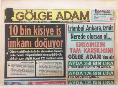 Gölge Adam Gazetesi 14 Haziran 1986 - Sakıp Sabancıya Sorular GZ51079 - 1