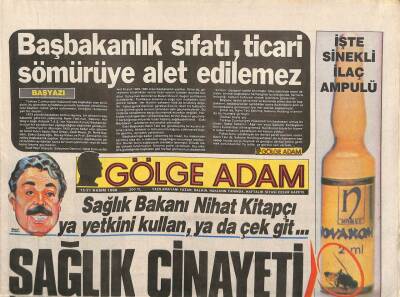 Gölge Adam Gazetesi 15-21 Kasım 1988 - Fikri Sağlar Deniz Baykala Bayrak Açtı... GZ113920 - 1