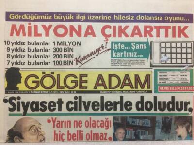 Gölge Adam Gazetesi 17 Mayıs 1986 - Ahu TuğbaPolitikadan Anlamayanlarda Konuşuyor GZ51011 - 1