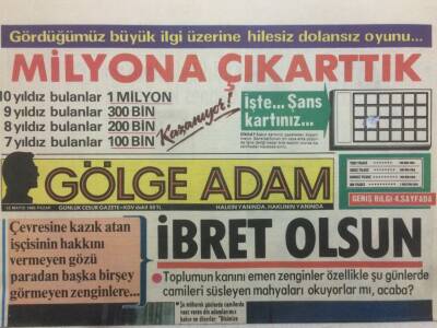Gölge Adam Gazetesi 18 Mayıs 1986 - Süleyman Demirel İle Söyleşi GZ51039 - 1