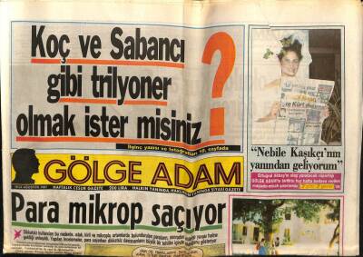 Gölge Adam Gazetesi 1824 Ağustos 1987 - Para Mikrop Saçıyor GZ58406 - 1