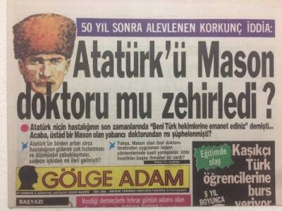Gölge Adam Gazetesi 2 Ağustos 1988 - Atatürkü Mason Doktorumu Zehirledi? GZ51057 - 1