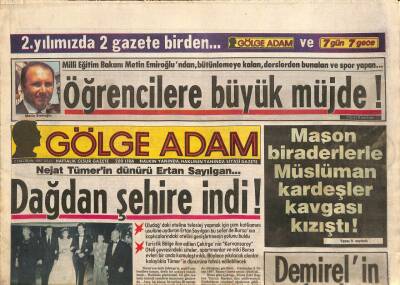 Gölge Adam Gazetesi 2 Haziran 1987 - Mason Biraderlerle Müslüman Kardeşler Kavgası Kızıştı ! GZ114737 - 1