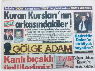 Gölge Adam Gazetesi 20 Ocak 1987 - Bedrettin Dalanın En Büyük Hayali Ne? GZ41027 - 1