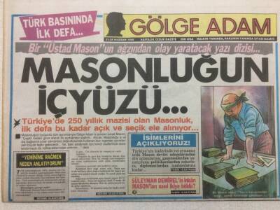 Gölge Adam Gazetesi 21-28 Haziran 1988 - Masonluğun İç Yüzü GZ51034 - 1