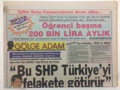 Gölge Adam Gazetesi 21 Mart 1989 - Başbakan Turgut Özalla Dobra Dobra Söyleşi GZ51028 - 1