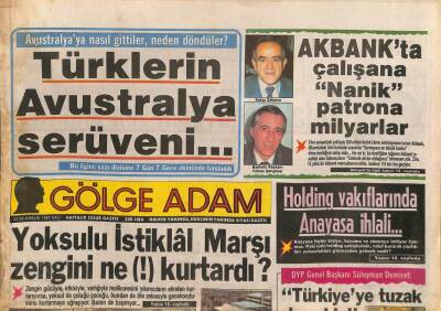Gölge Adam Gazetesi 22-29 Aralık 1987 - Erdal İnönü Babasını Anlattı - Holding Vakıflarında Anayasa İhlali... GZ113929 - 1