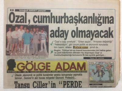 Gölge Adam Gazetesi 25-31 Temmuz 1989 - Tansu Çillerin Perde Arkası İşlerini Açıklıyoruz GZ51036 - 1
