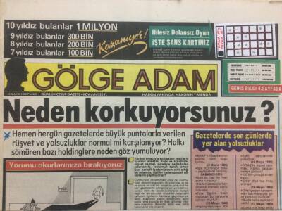 Gölge Adam Gazetesi 25 Mayıs 1986 - Neden Korkuyorsunuz? GZ51012 - 1