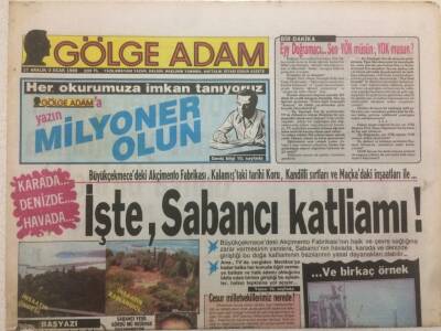 Gölge Adam Gazetesi 27 Aralık3 Ocak 1989 - İşte Sabancı Katliamı GZ51009 - 1
