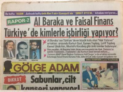 Gölge Adam Gazetesi 27 Ocak 1987 - Albaraka Ve Faisal Finans - Rapor 2 GZ51074 - 1